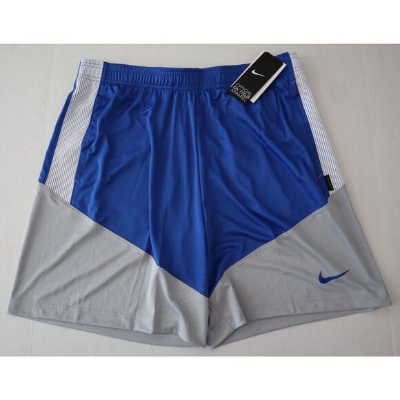 Nike ZDJ4897 Men's Sz Large Royal Blue/Silver Dri-FIT On Field Player Shorts - Picture 1 of 6